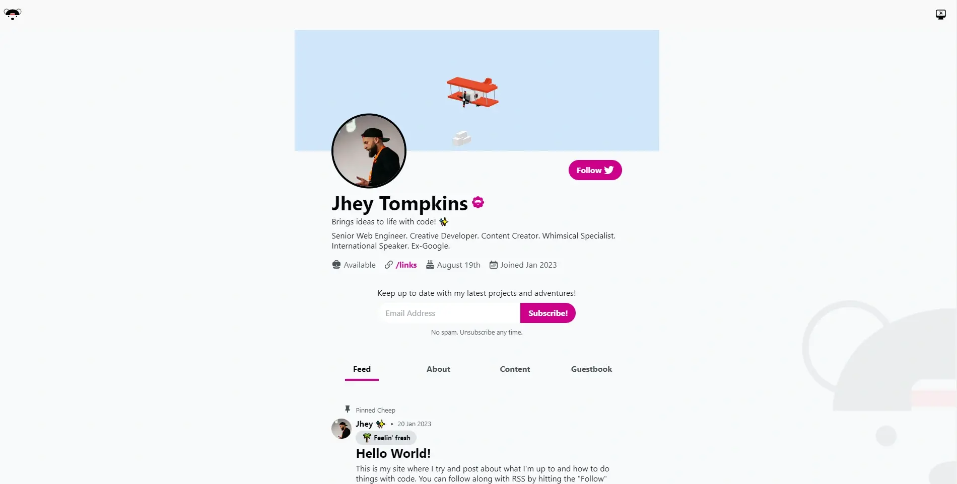 Portfolio développeur web jhey tompkins