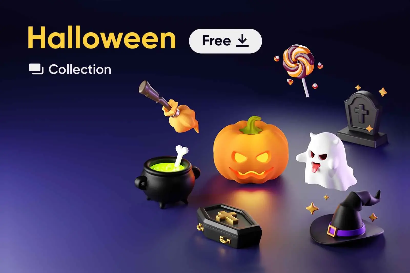 Blogduwebdesign illustrations 3d halloween kit8