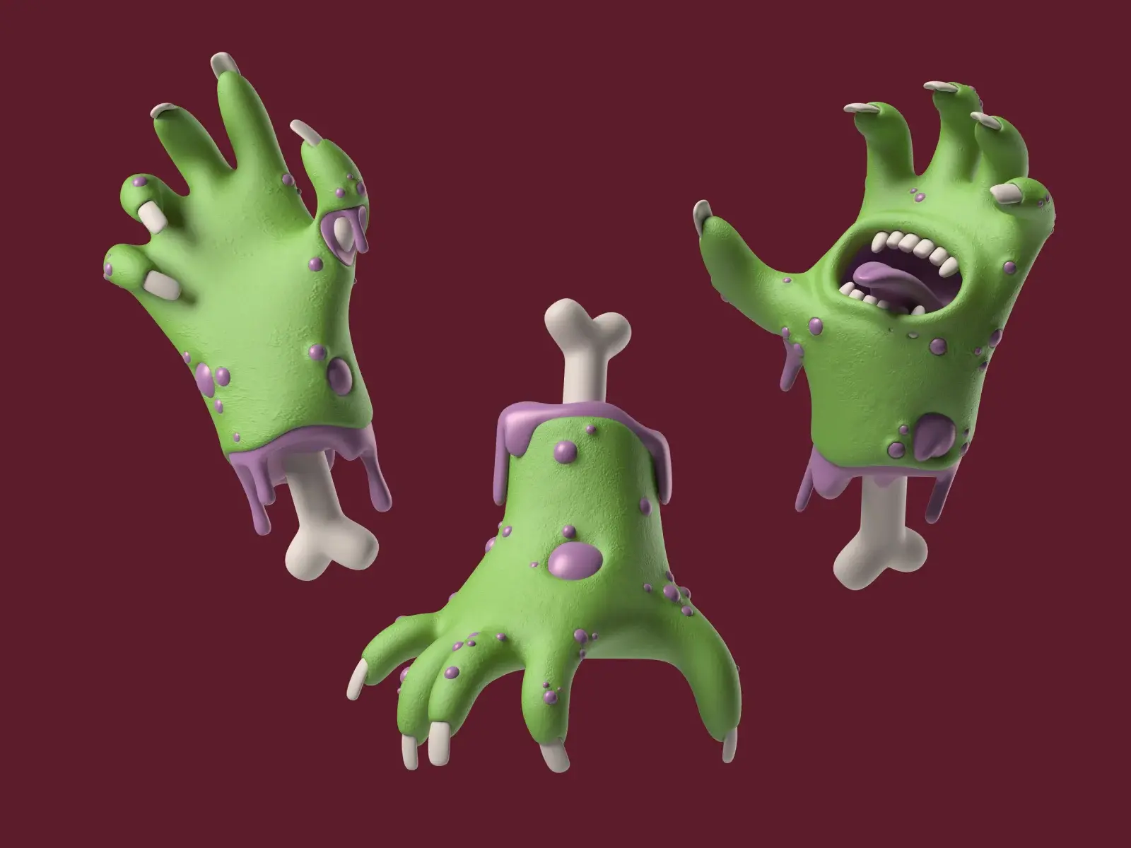 Blogduwebdesign illustrations 3d halloween zombie hands