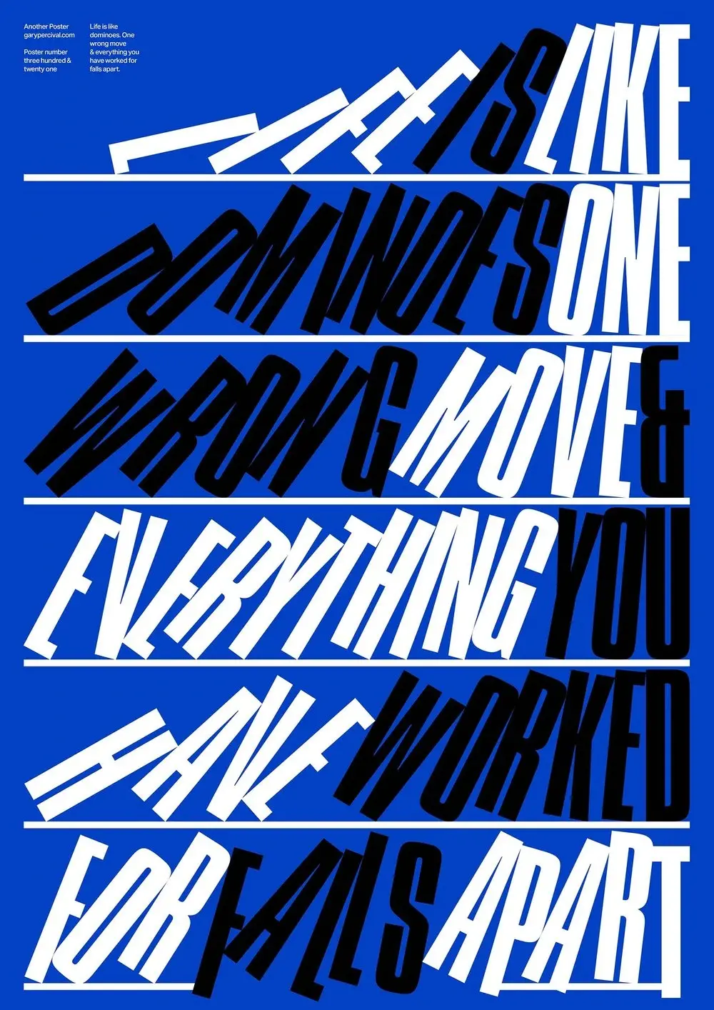 Blogduwebdesign inspiration affiches poster gary percival typographic poster life is like dominoes