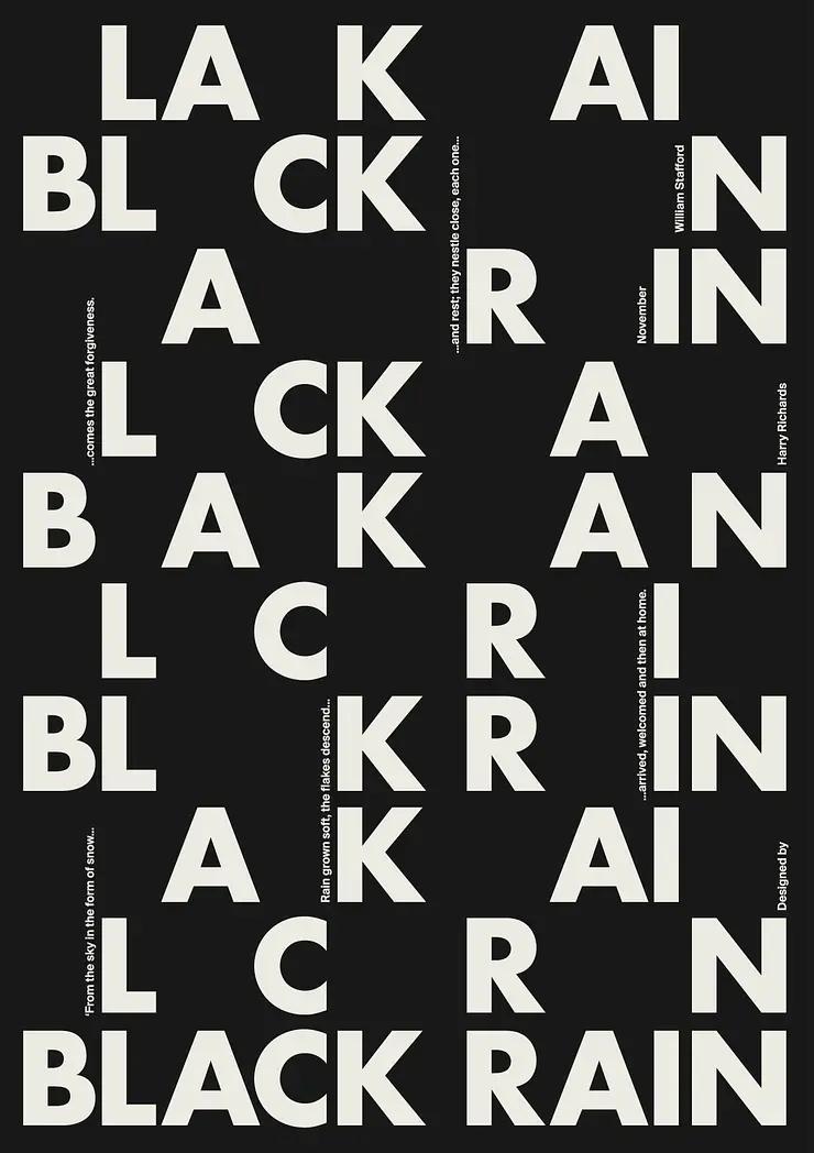 Blogduwebdesign inspiration affiches poster typographiques black rain