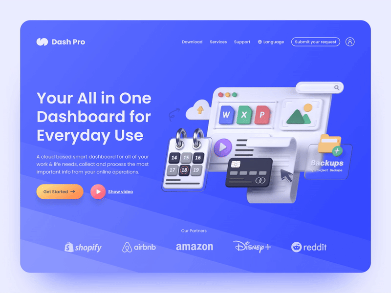Animation site web dash pro