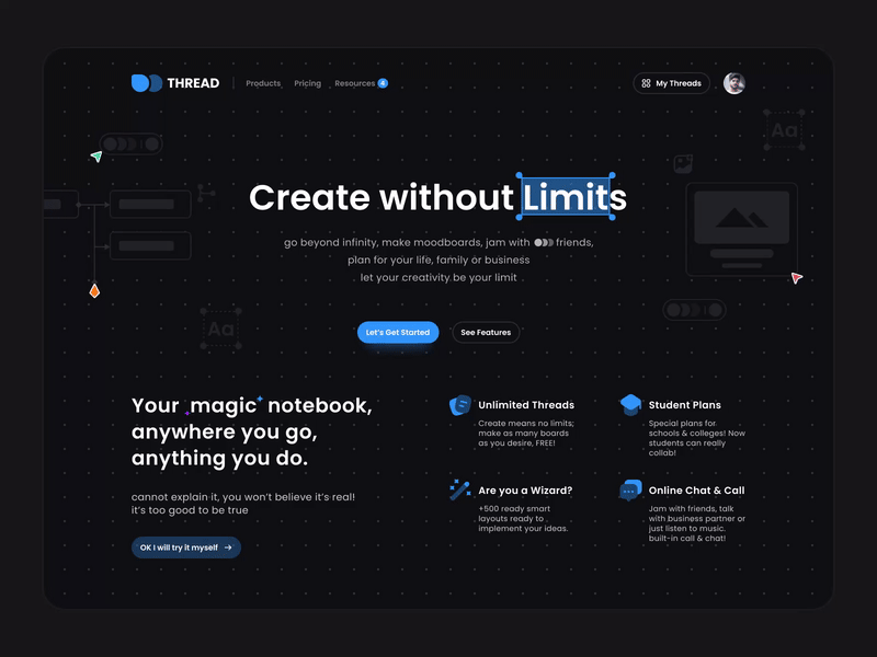 Animation web thread