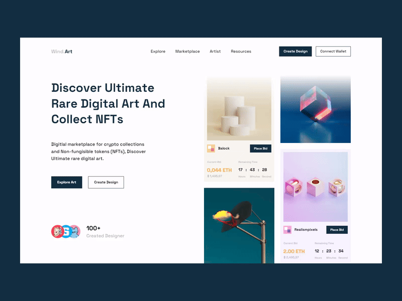 Animation web design wind art