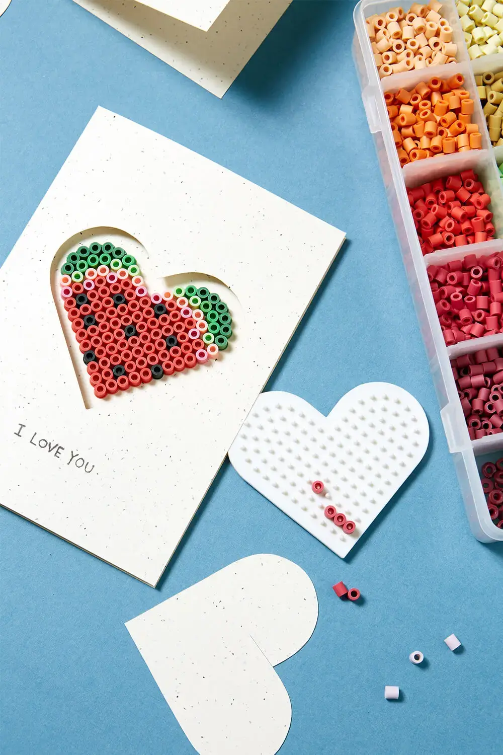 Carte saint valentin originale perles repasser