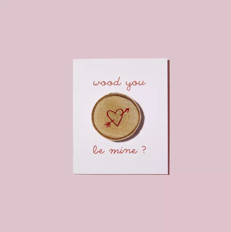 Carte saint valentin originale wood you be mine