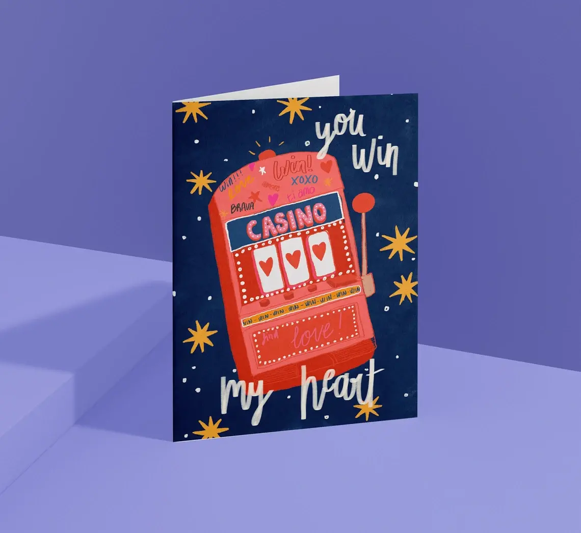 Carte saint valentin originale you win my heart