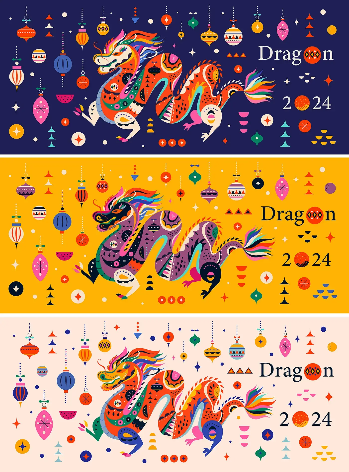 Blogduwebdesign inspiration creations nouvel an chinois dragon 2024 happy new year 2
