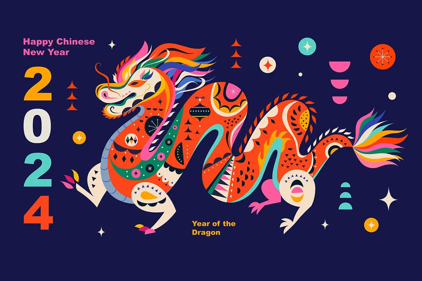 Blogduwebdesign inspiration creations nouvel an chinois dragon 2024 happy new year