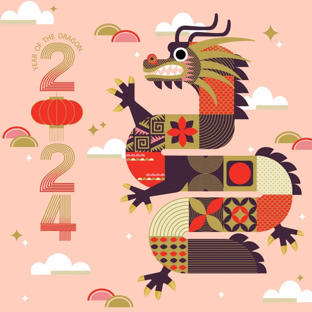 Blogduwebdesign inspiration creations nouvel an chinois dragon chinese new year illustration