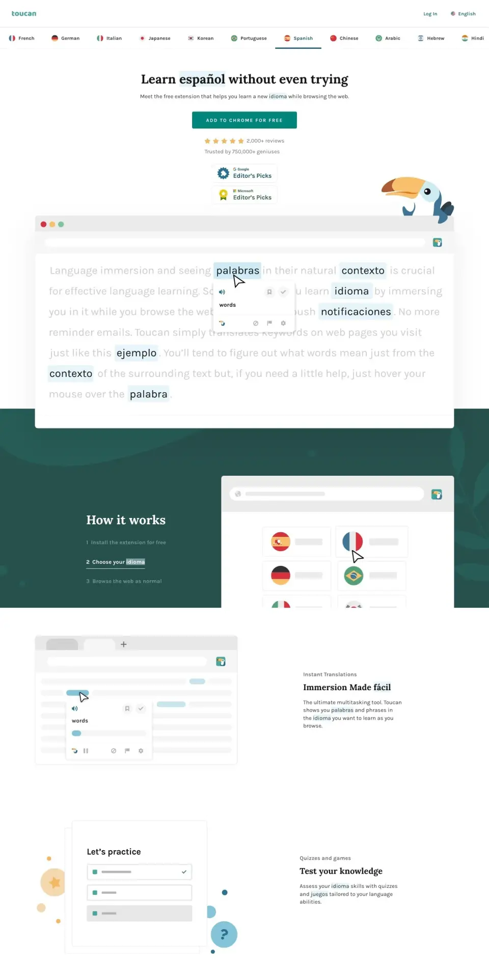 Blogduwebdesign inspiration exemples landing pages toucan