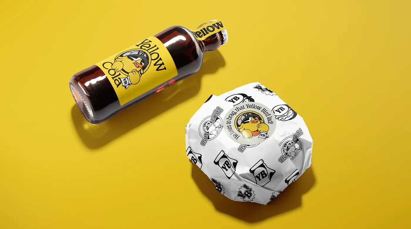 Blogduwebdesign inspiration graphisme branding burger yellow bird 2