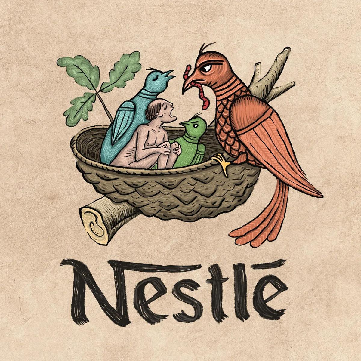 Blogduwebdesign inspiration logos modernes medival nestle