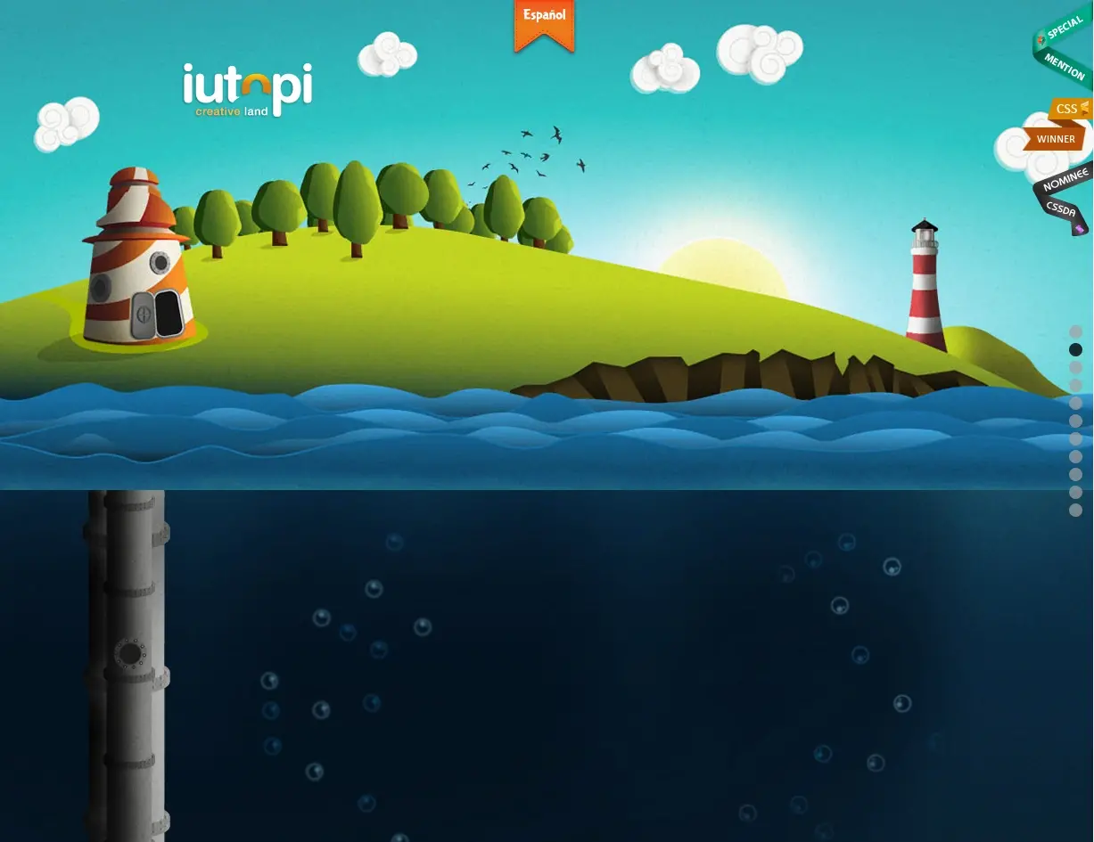 Exemple effet parallaxe site web iutopi creative land