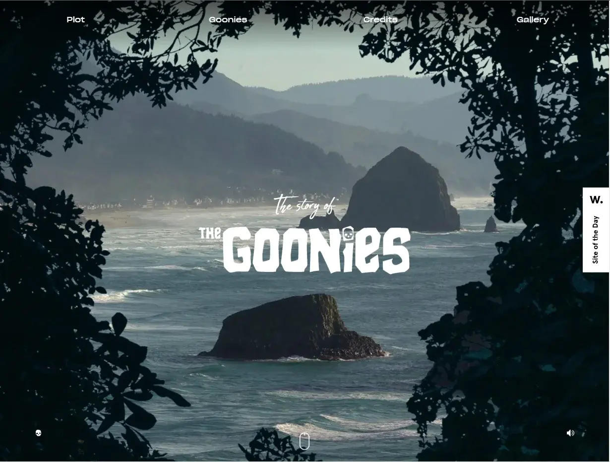 Exemple effet parallaxe site web the goonies