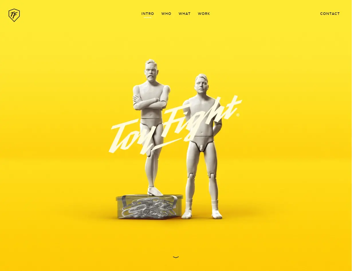 Exemple effet parallaxe site web toy fight