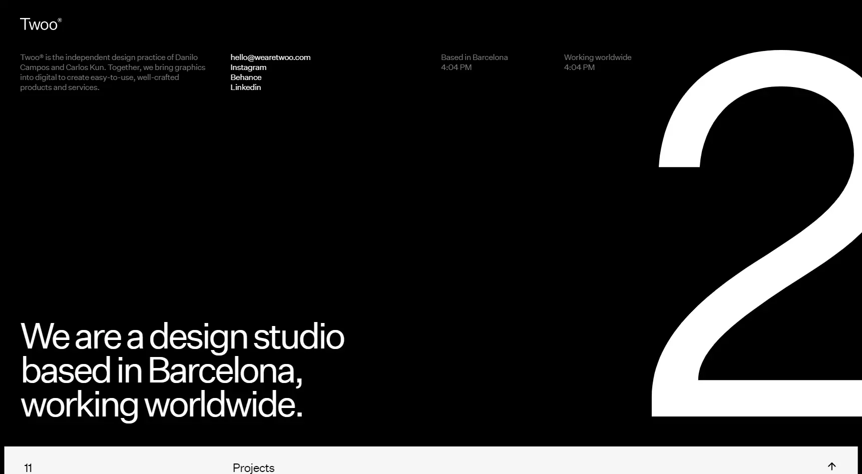 Blogduwebdesign inspiration web contraste noir blanc twoo