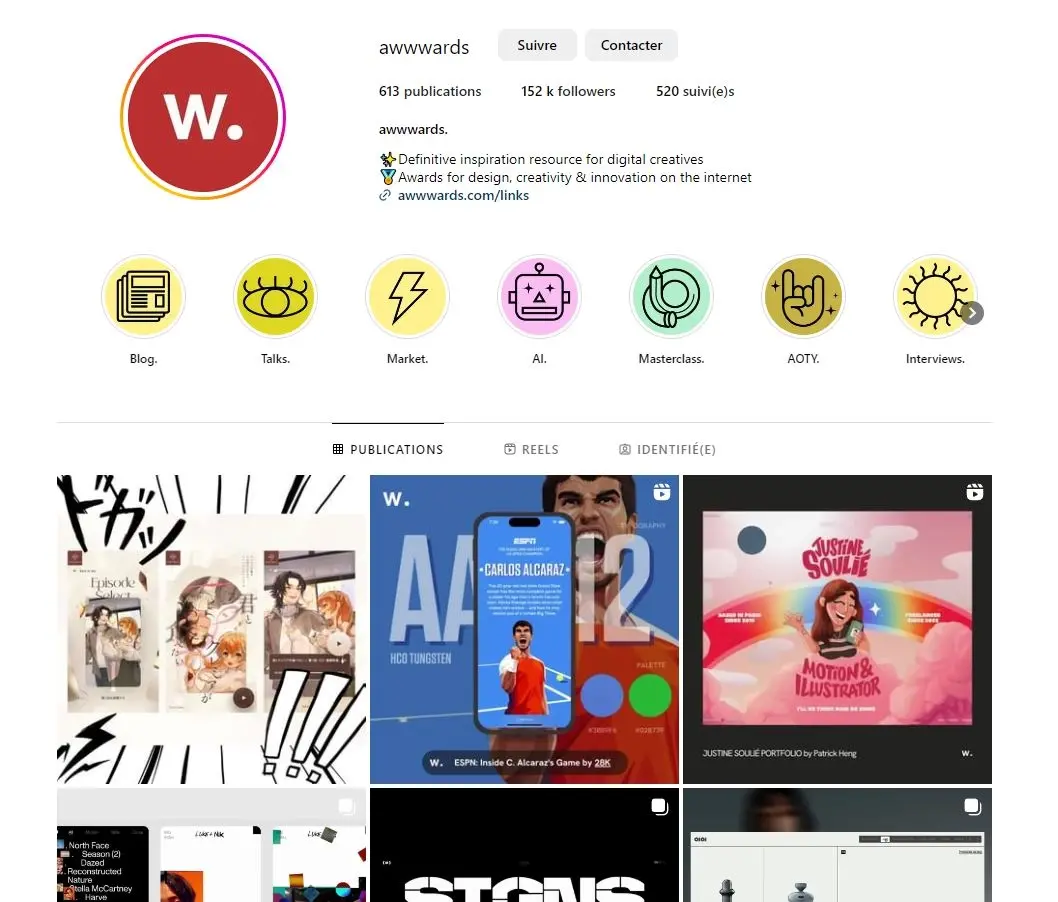 Blogduwebdesign instagram graphisme awwwards