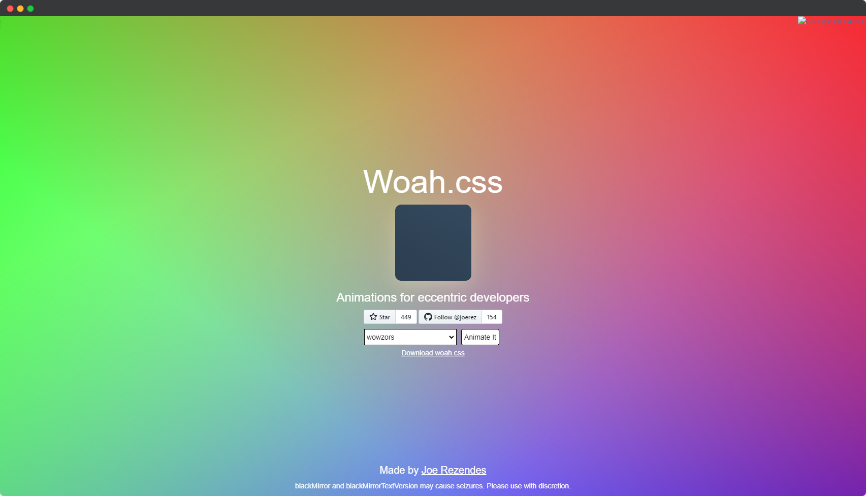Blogduwebdesign librairies animations web css javascript woah css