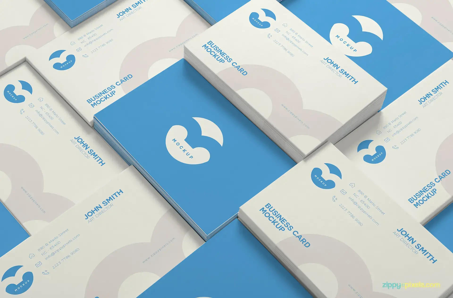 Mockup carte de visite en piles