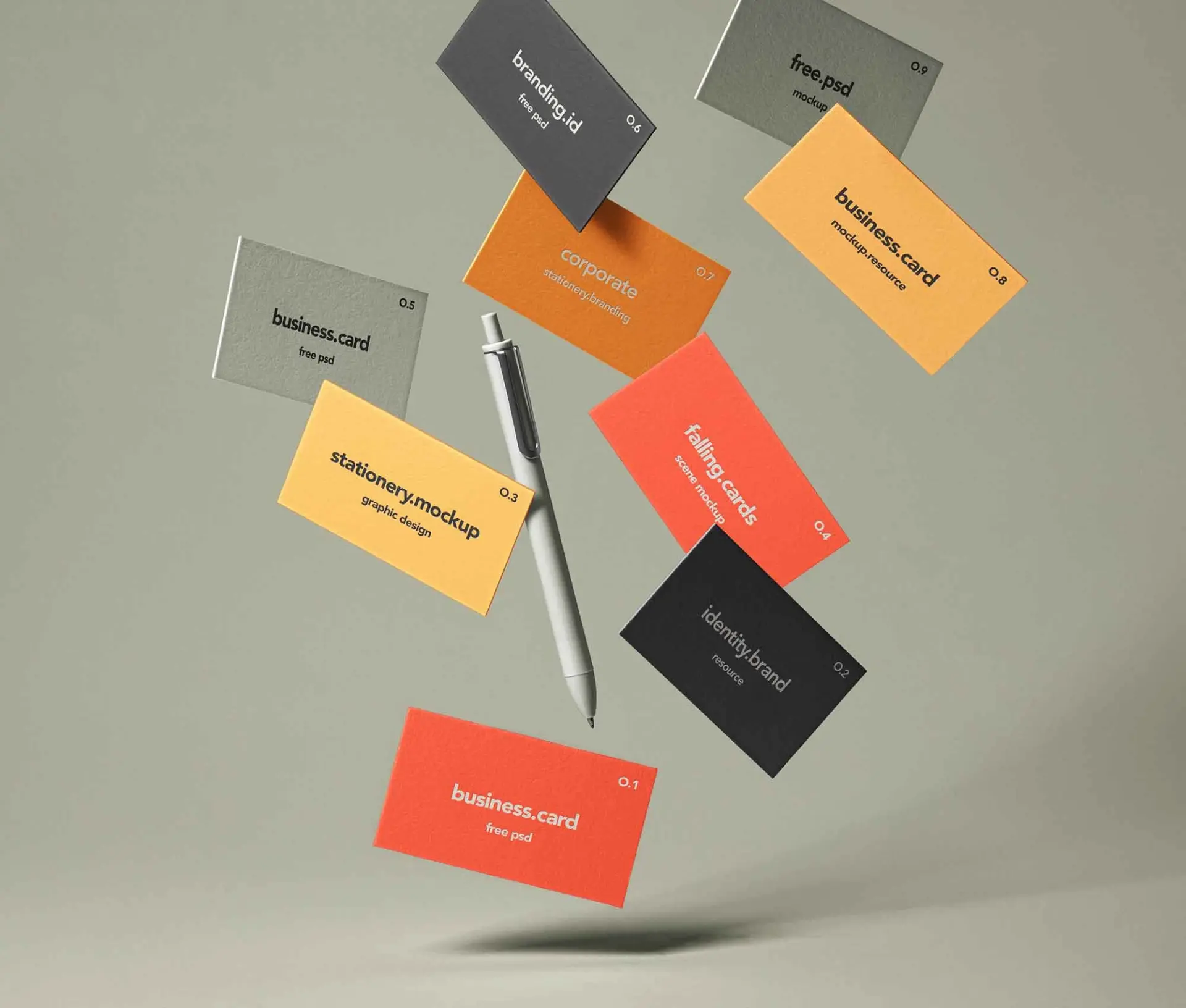 Mockup carte de visite tombante