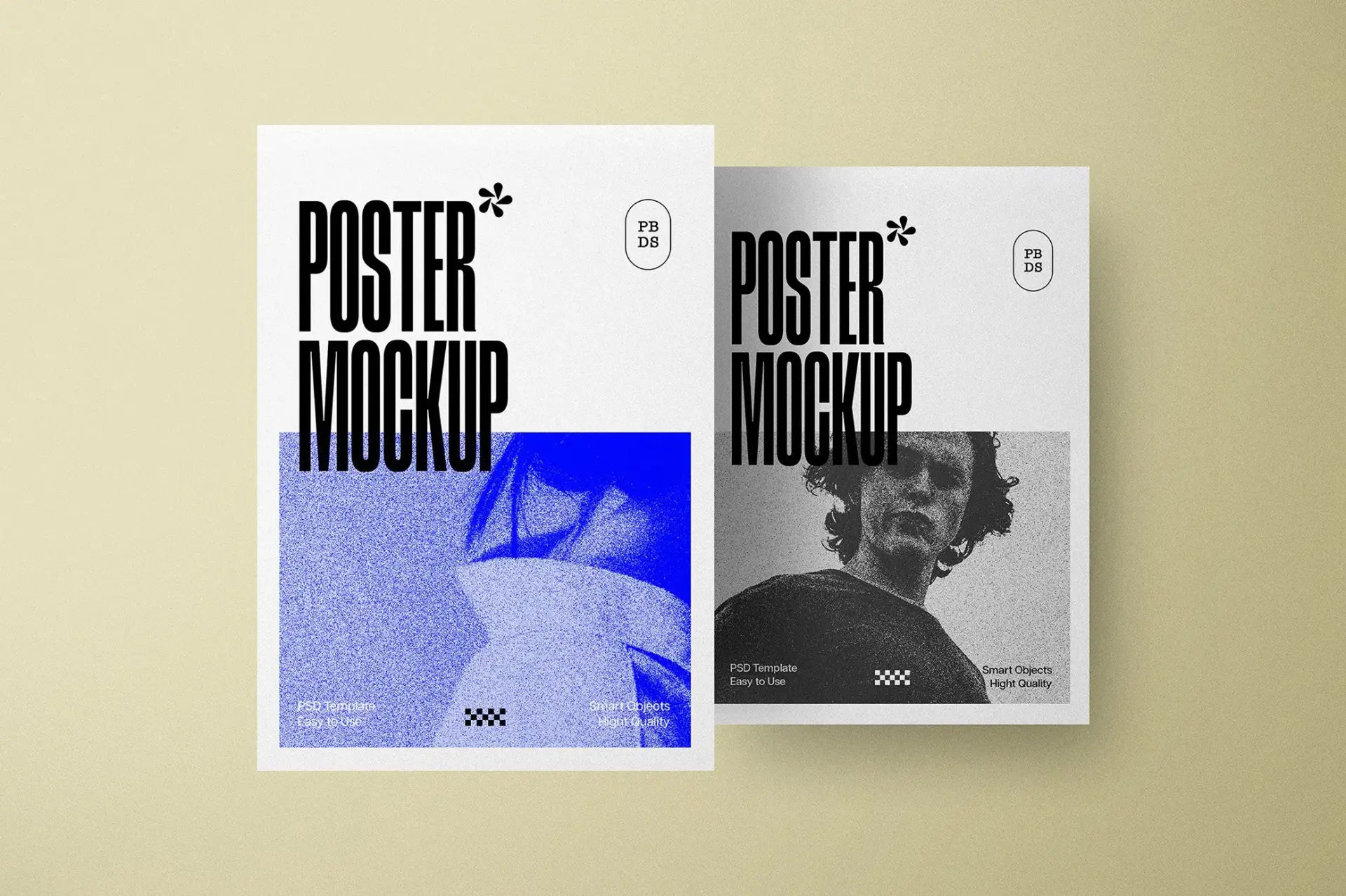 Mockup affiche double realiste 3