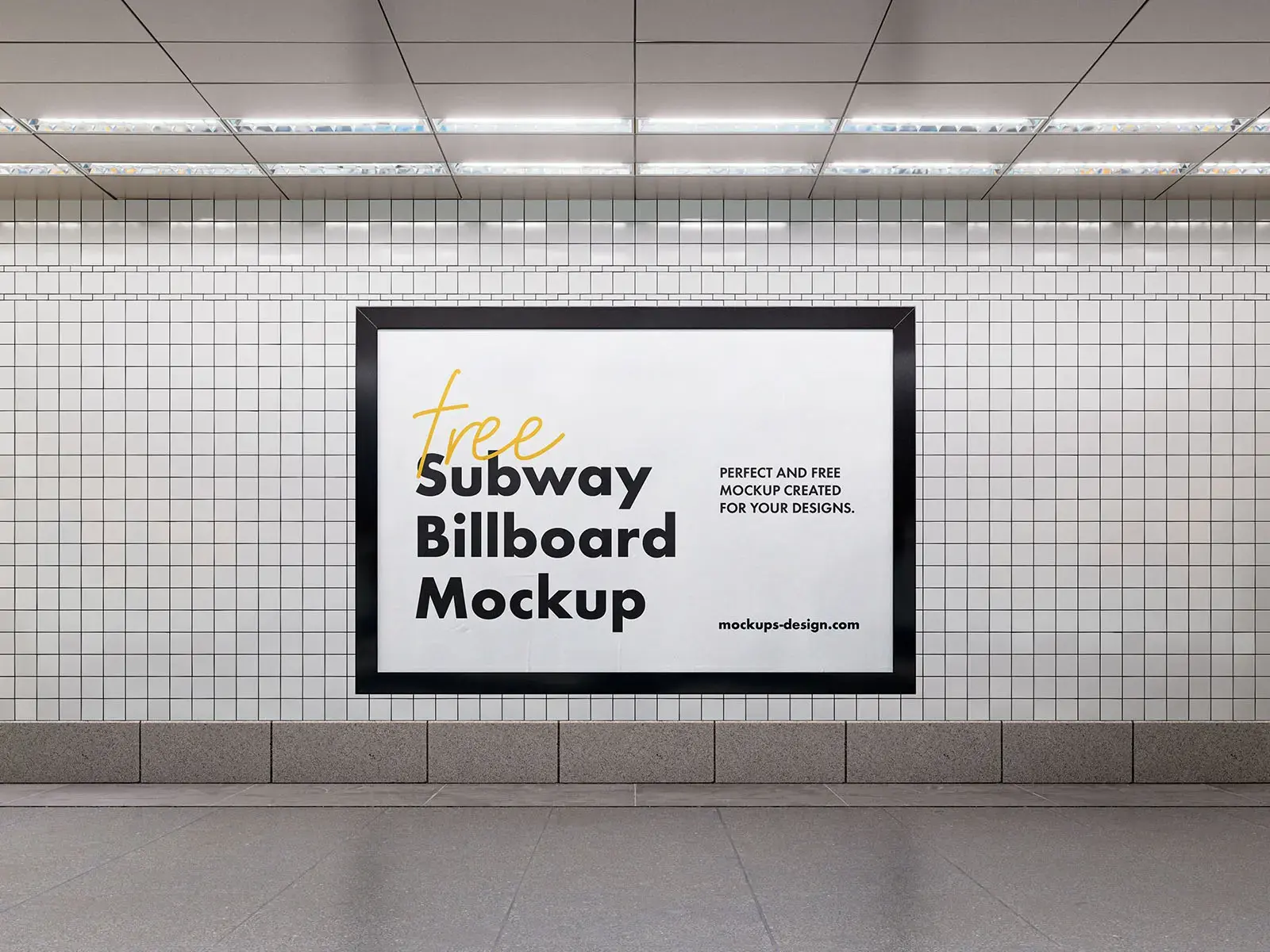 Blogduwebdesign mockup gratuit affiche poster metro 3