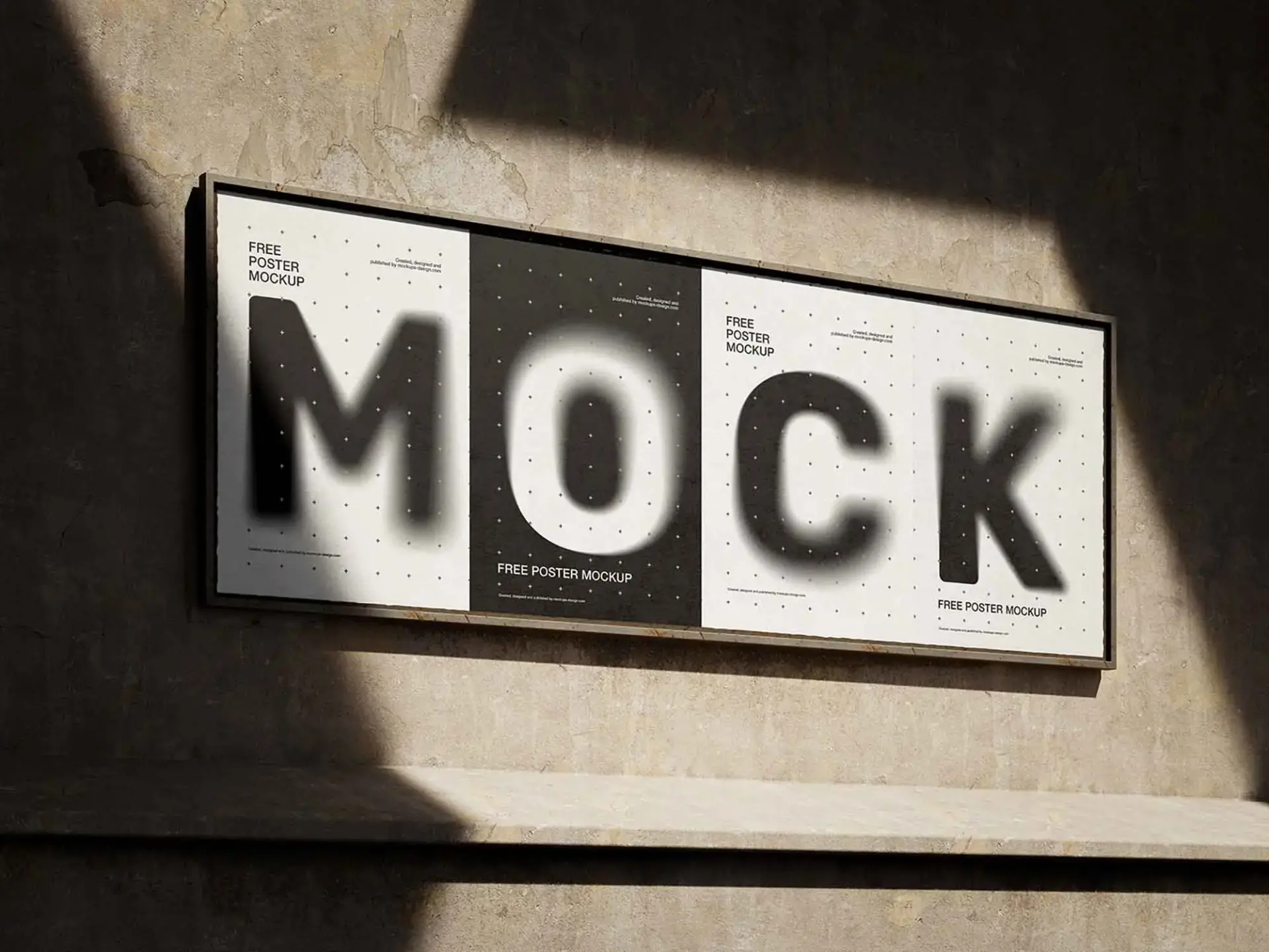 Mockup affiche publicitaire cadre metal