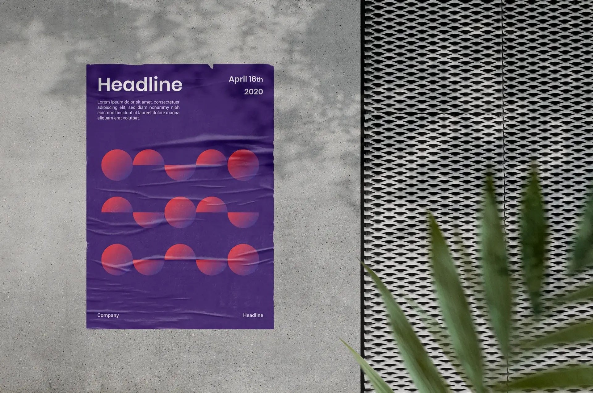 Mockup affiche rue collee