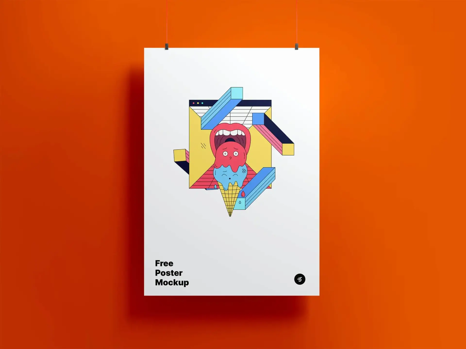 Mockup affiche suspendue