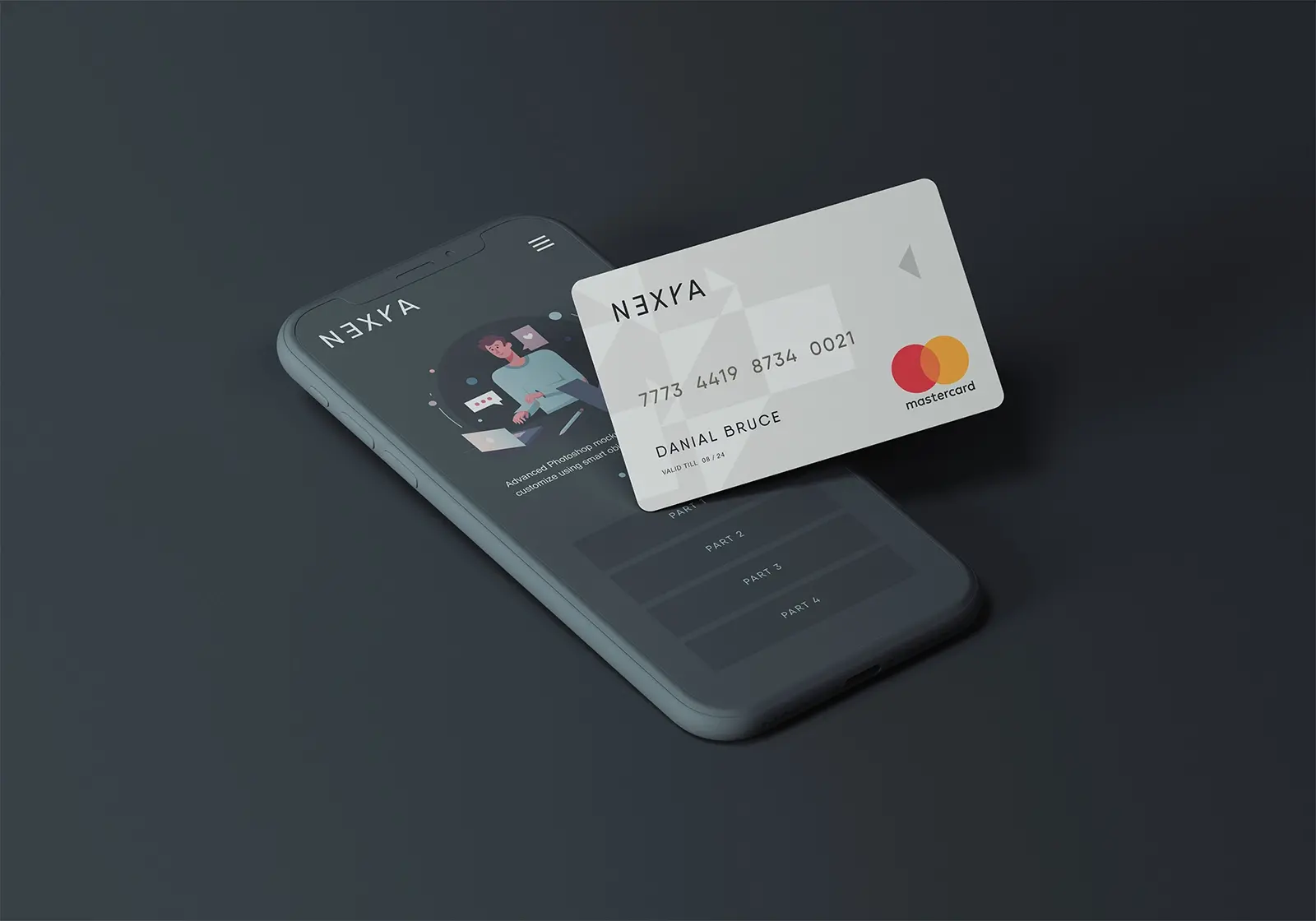 Blogduwebdesign mockup gratuit carte credit avec smartphone