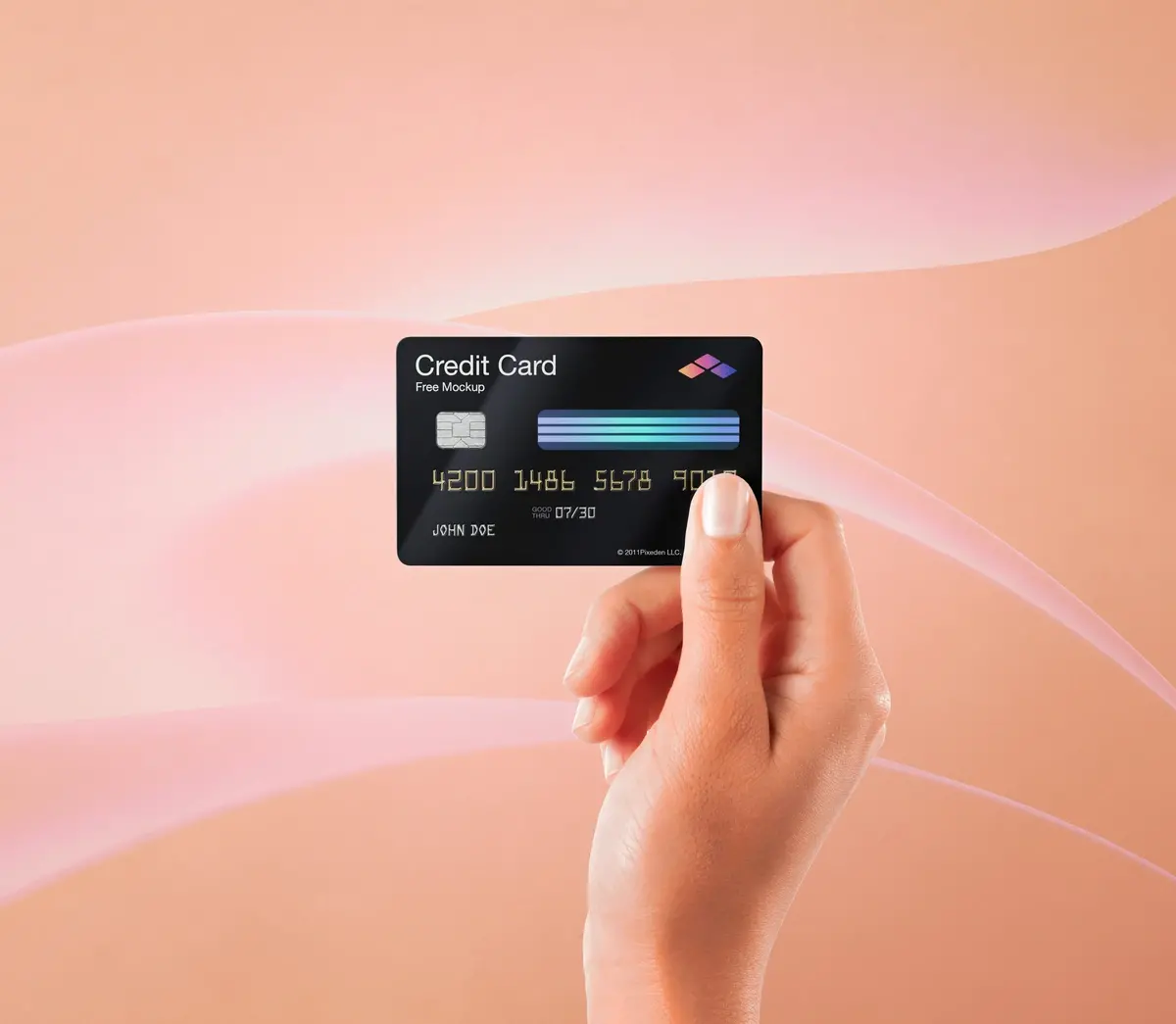 Mockup carte bancaire carte credit en main