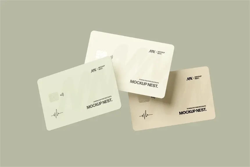 Mockup carte bancaire carte credit flottantes