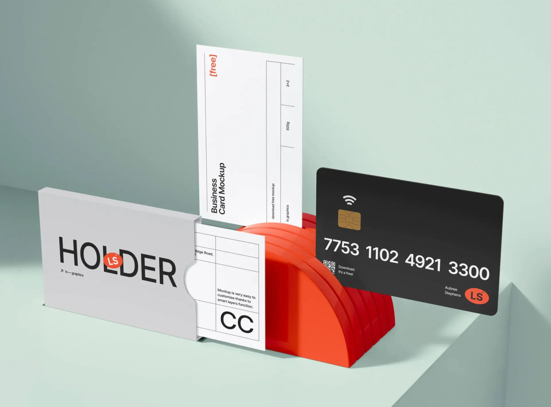 Mockup carte bancaire carte credit porte cartes