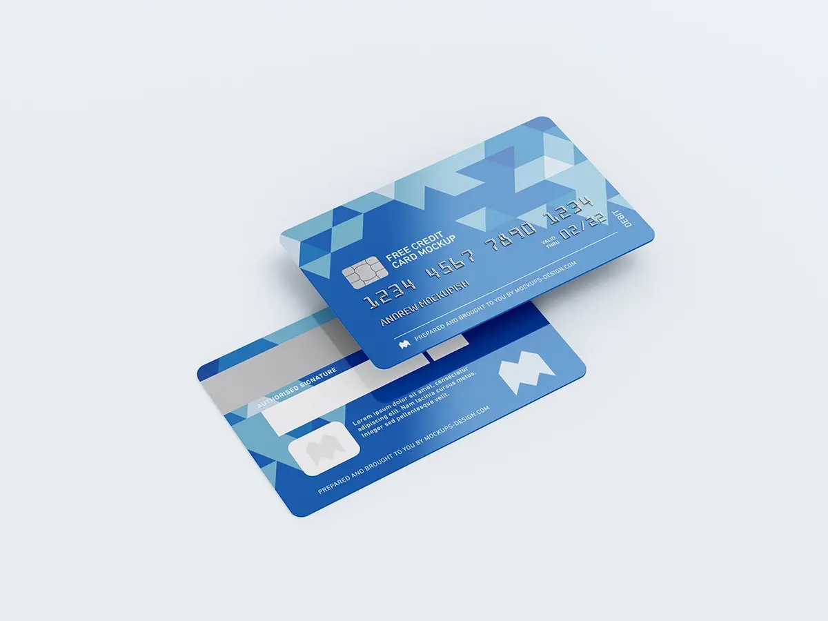 Mockup carte bancaire carte credit recto verso