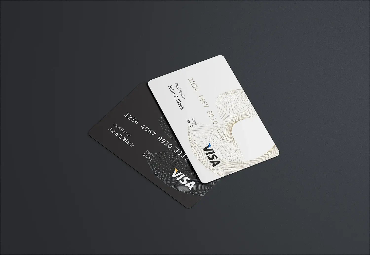 Mockup carte bancaire carte credit double