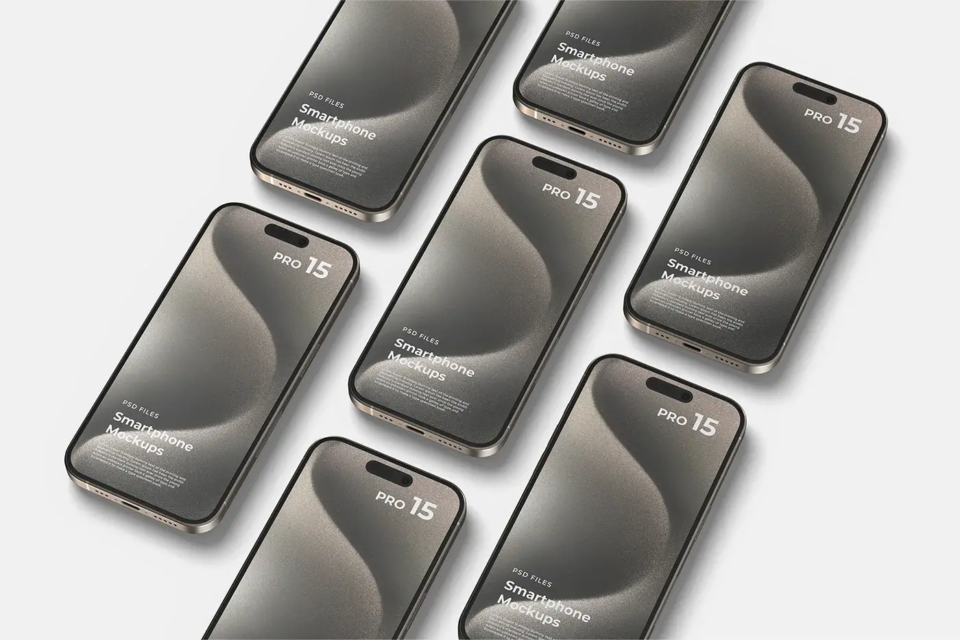 Blogduwebdesign mockup gratuit iphone 15 pro isometrique