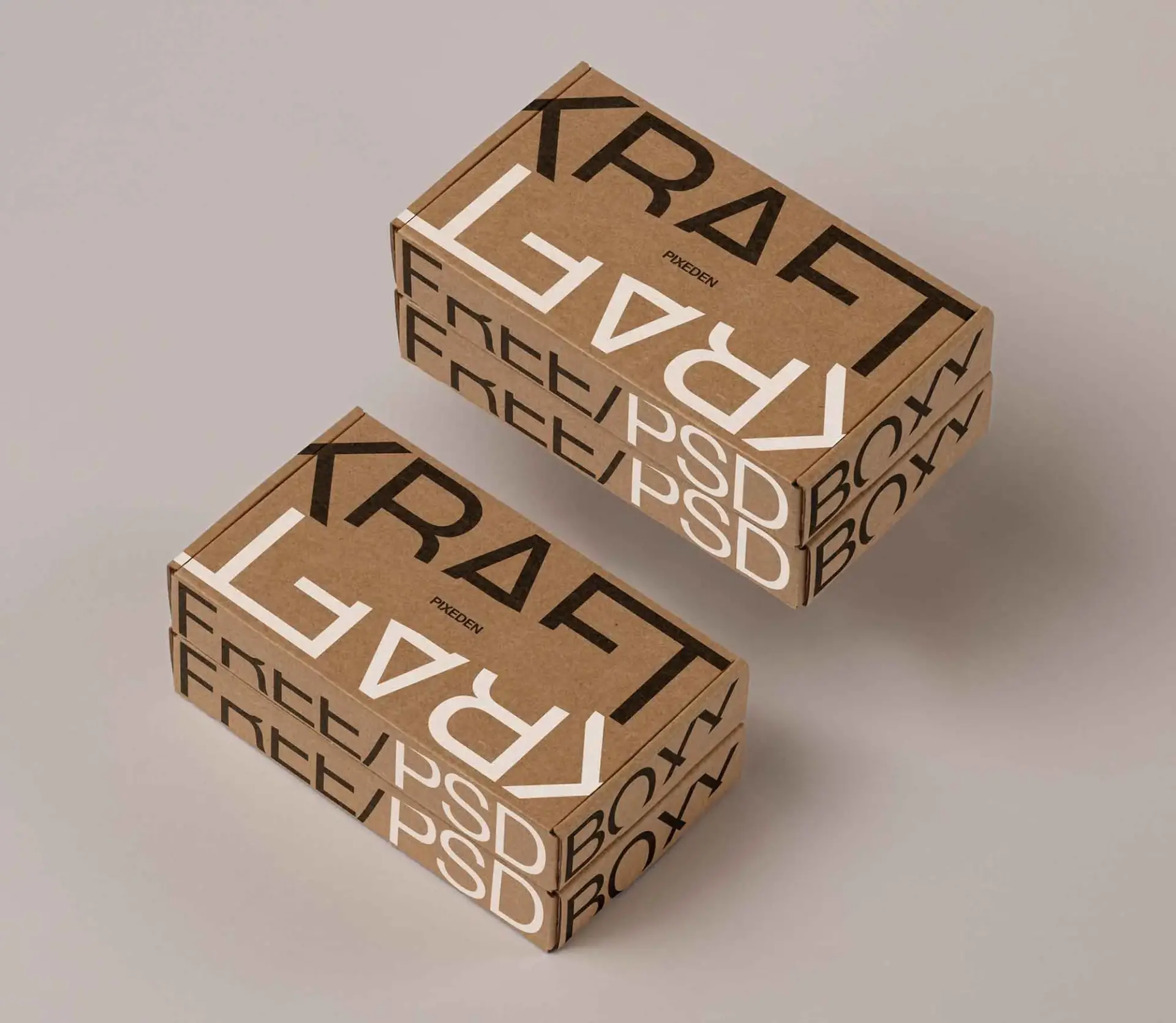 Mockup boite gratuit kraft box packaging