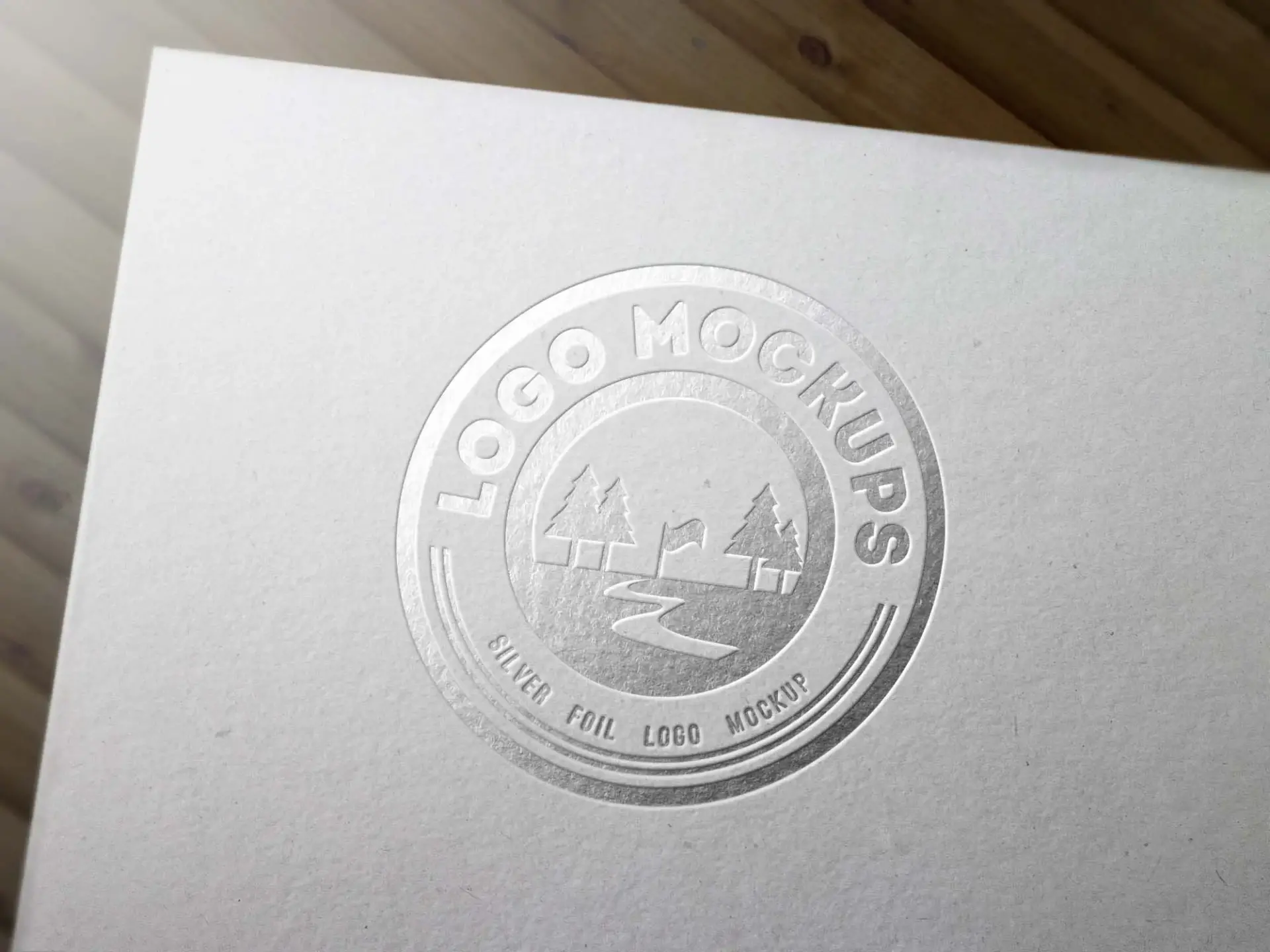Blogduwebdesign mockup gratuit logo perspective finition argent