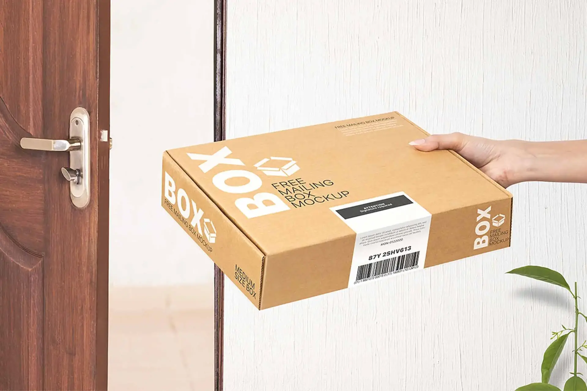 Mockup boite gratuit mail packaging