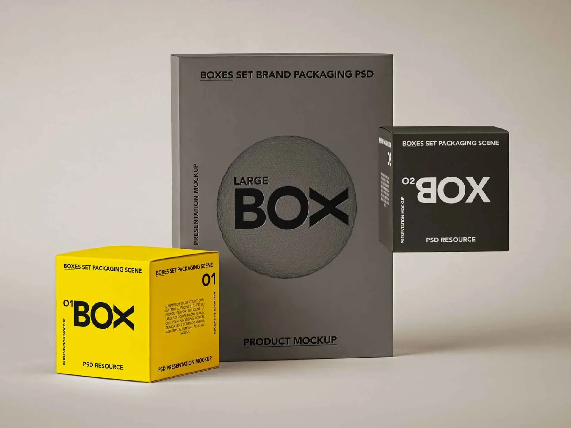Mockup boite gratuit product box packaging