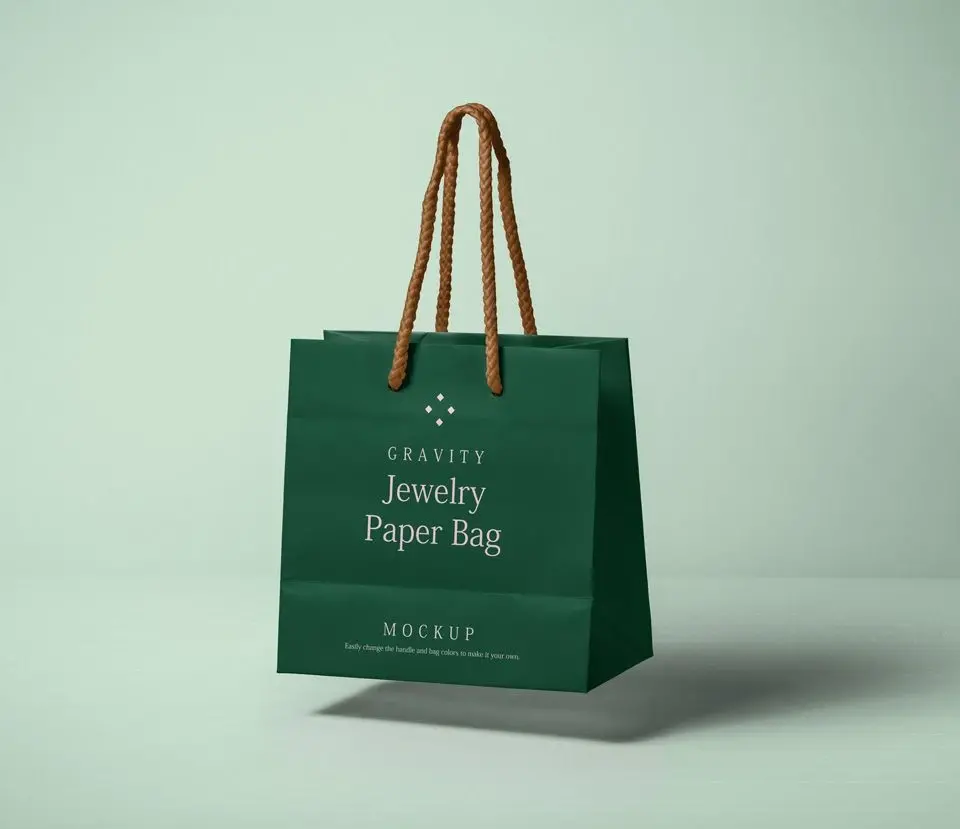 Mockup sac gratuit sac bijoux papier