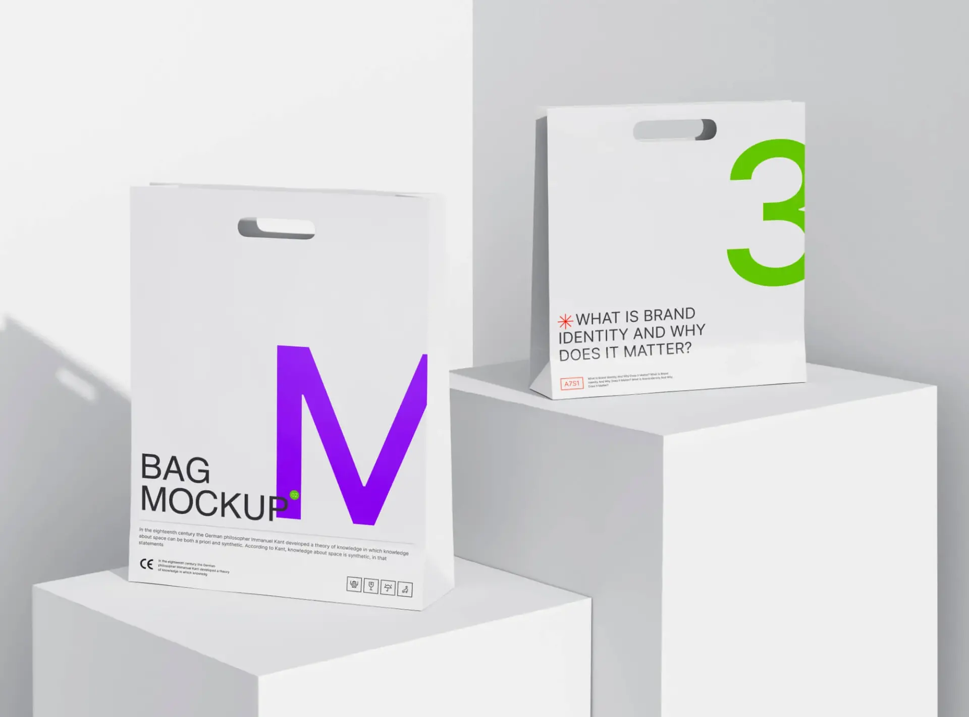 Mockup sac gratuit papier double