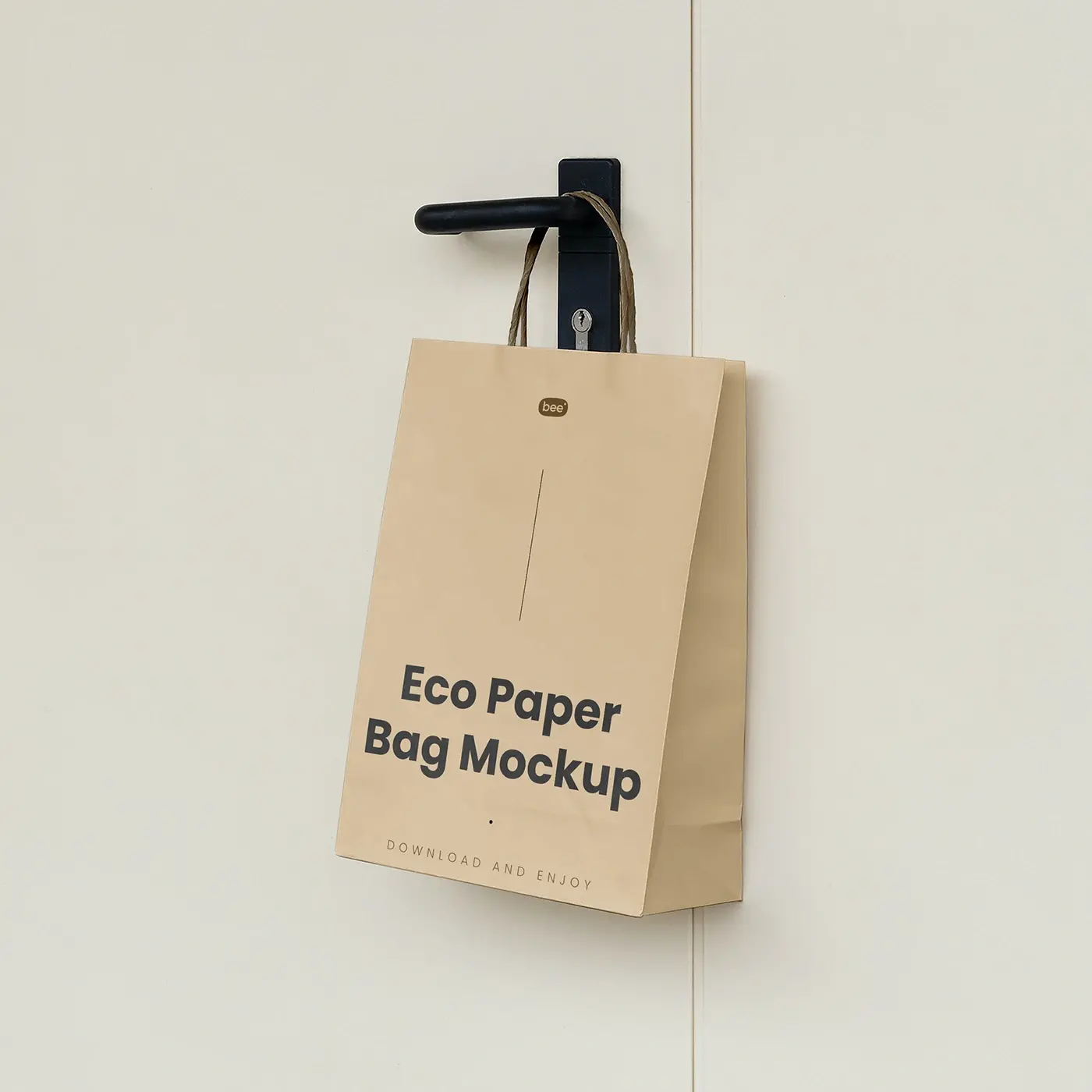 Blogduwebdesign mockup gratuit sac papier eco suspendu