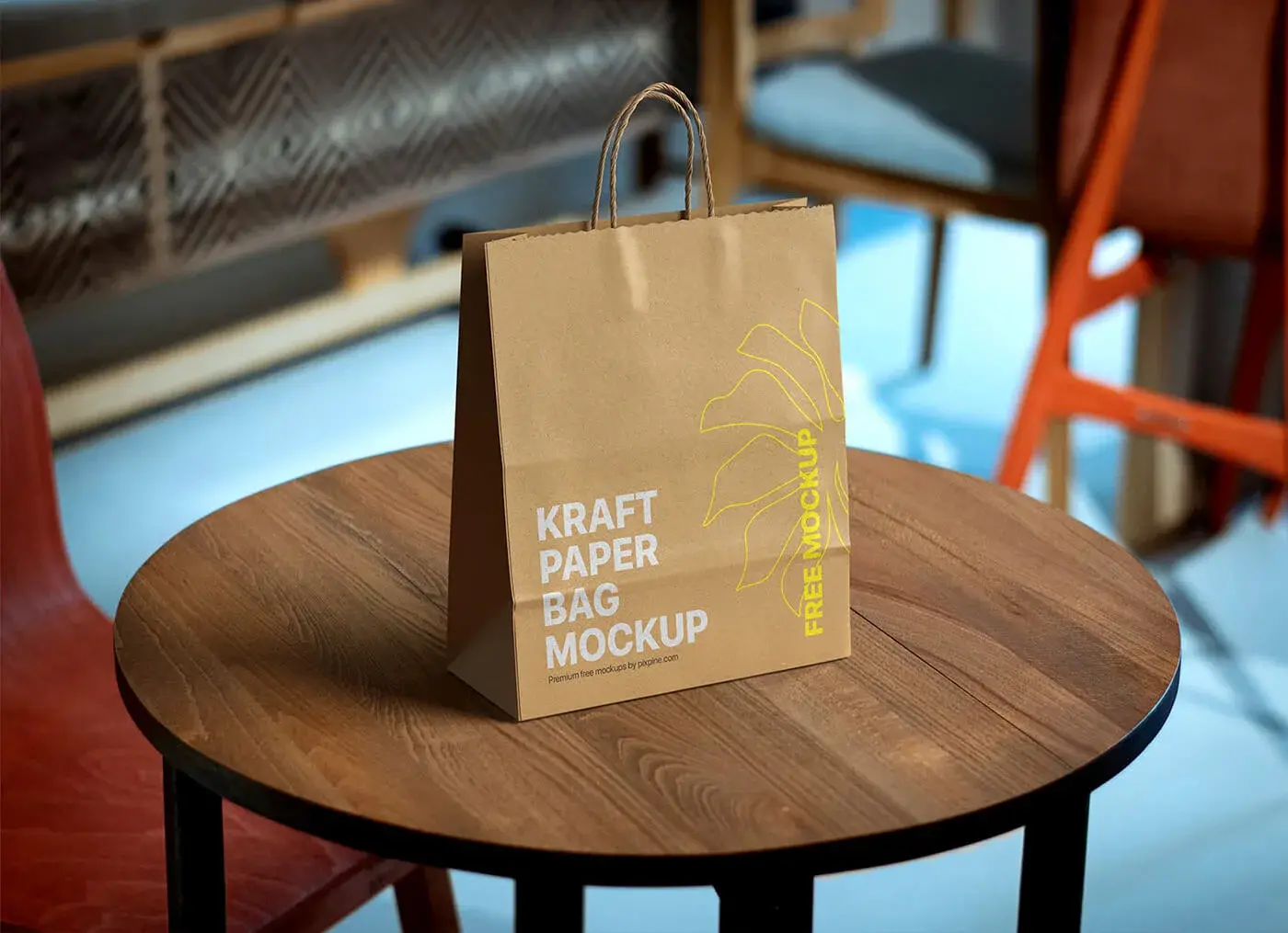 Mockup sac gratuit sac papier kraft 2