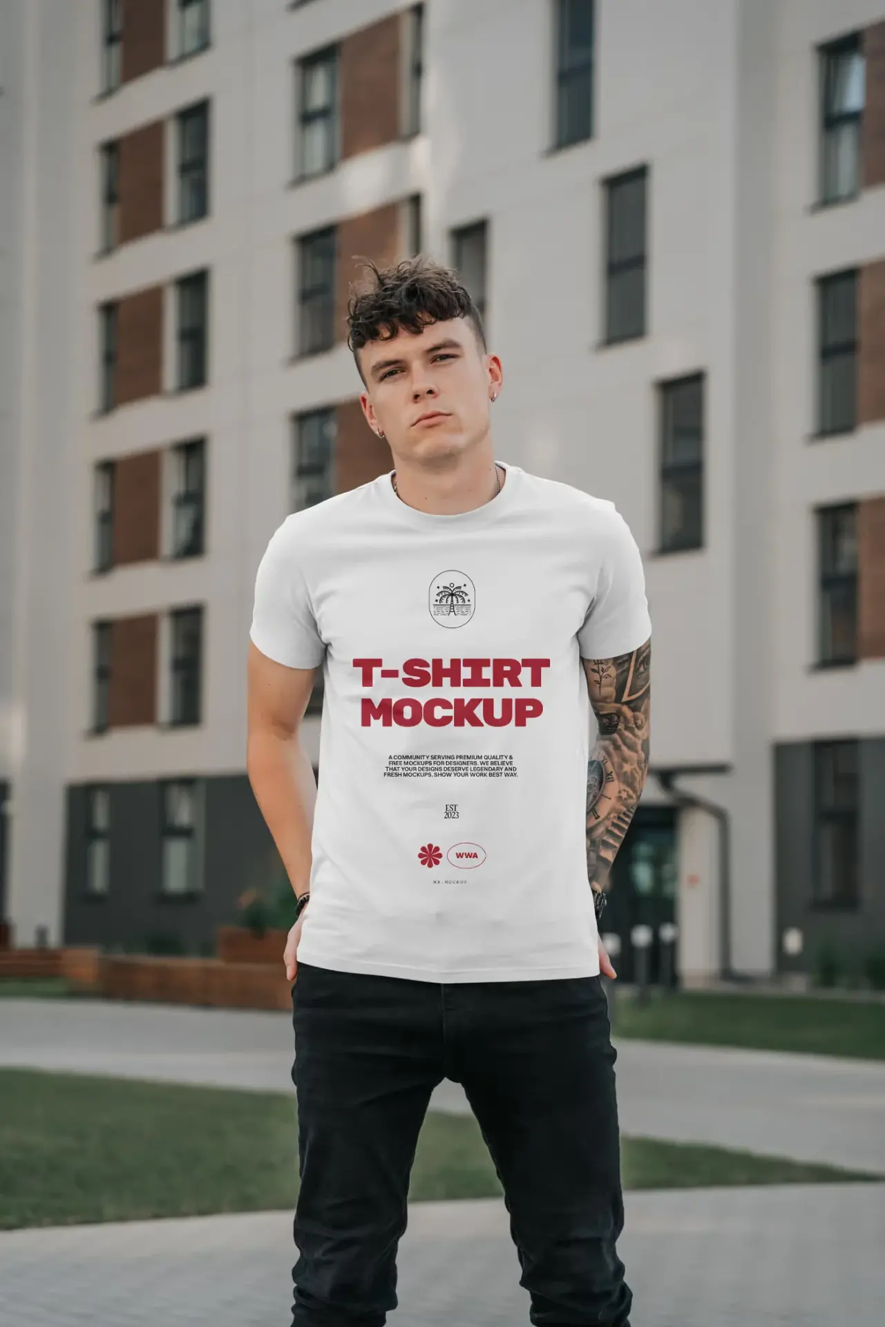 Mockup t shirt gratuit tshirt homme tatouage