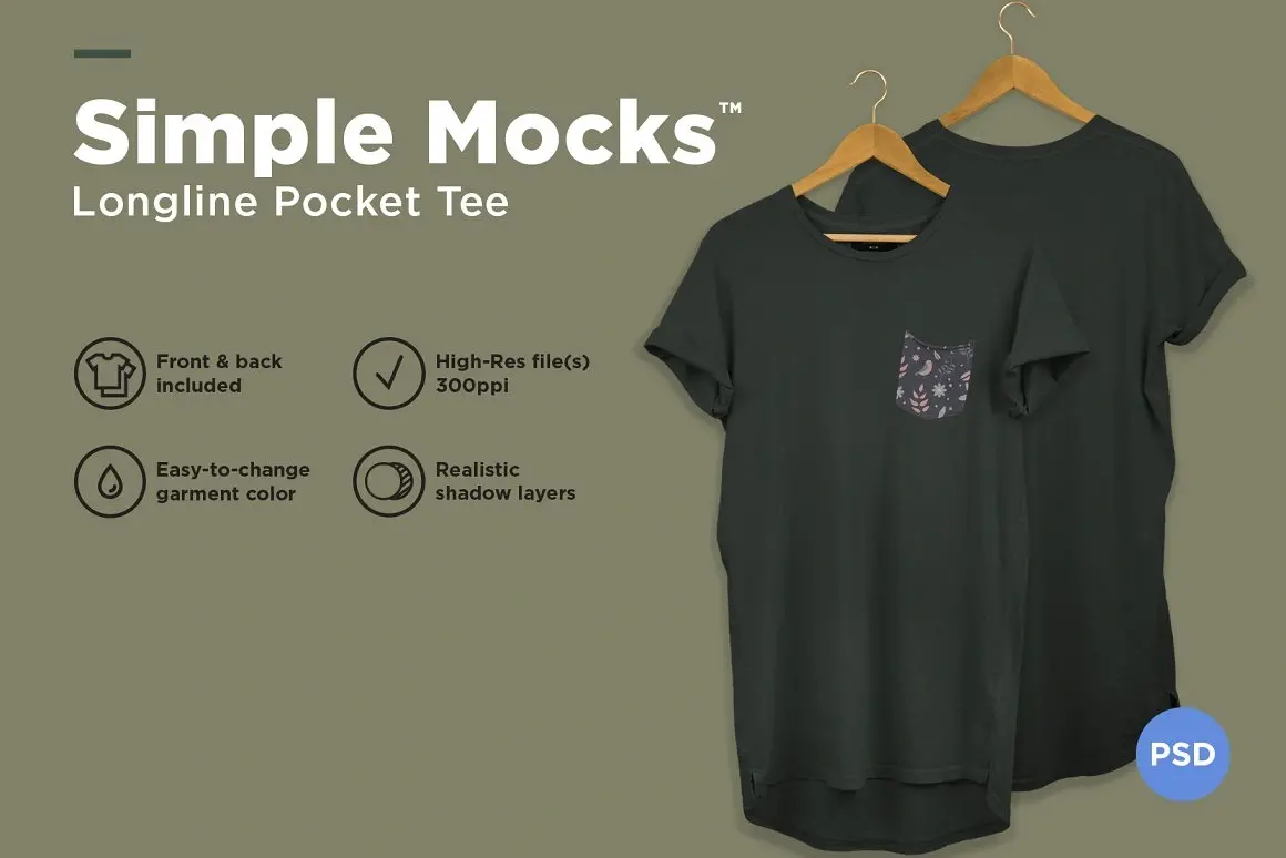 Mockup t shirt gratuit tshirt poche avant
