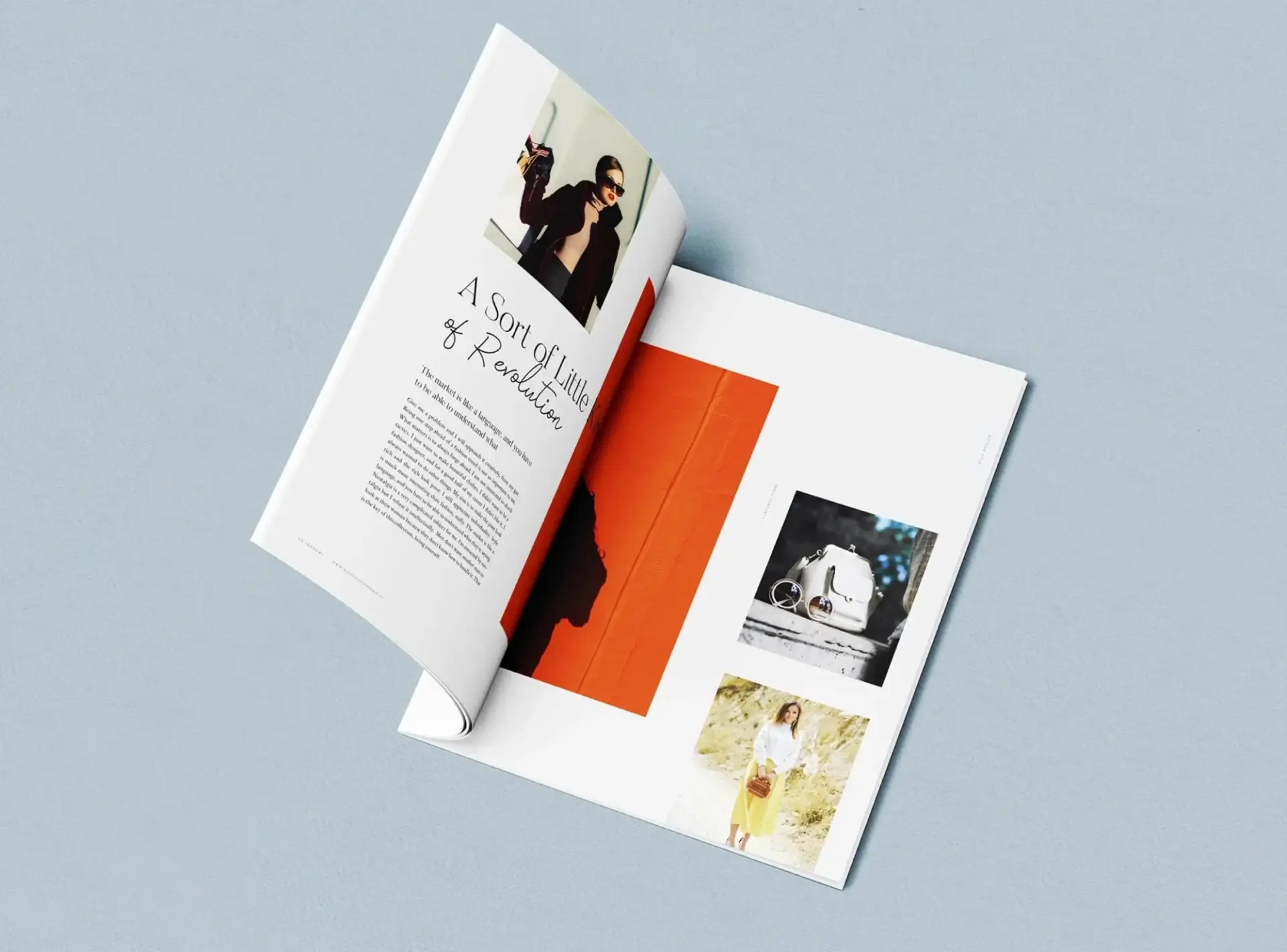 Mockup magazine gratuit half open