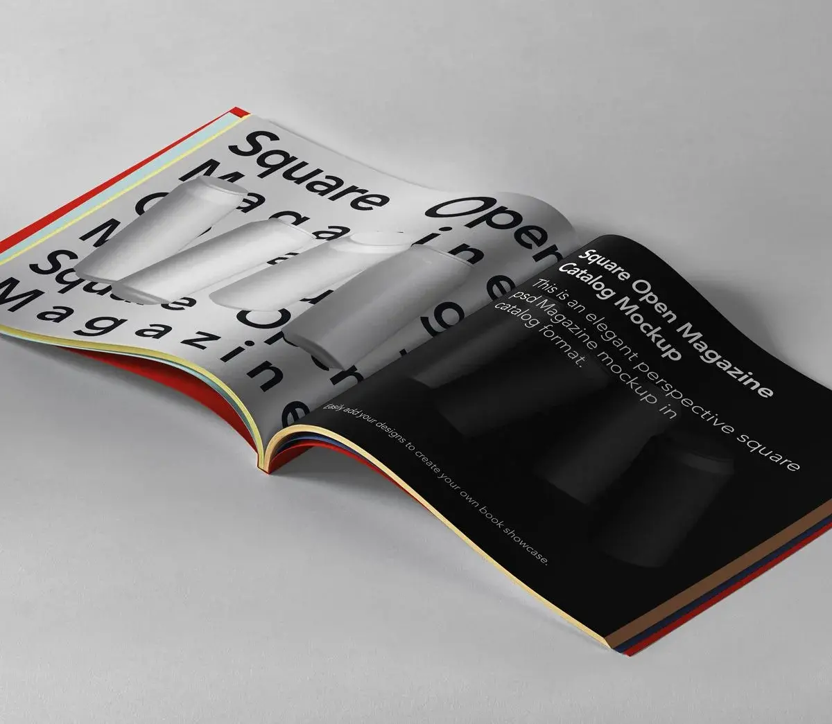 Mockup magazine gratuit open square magazine