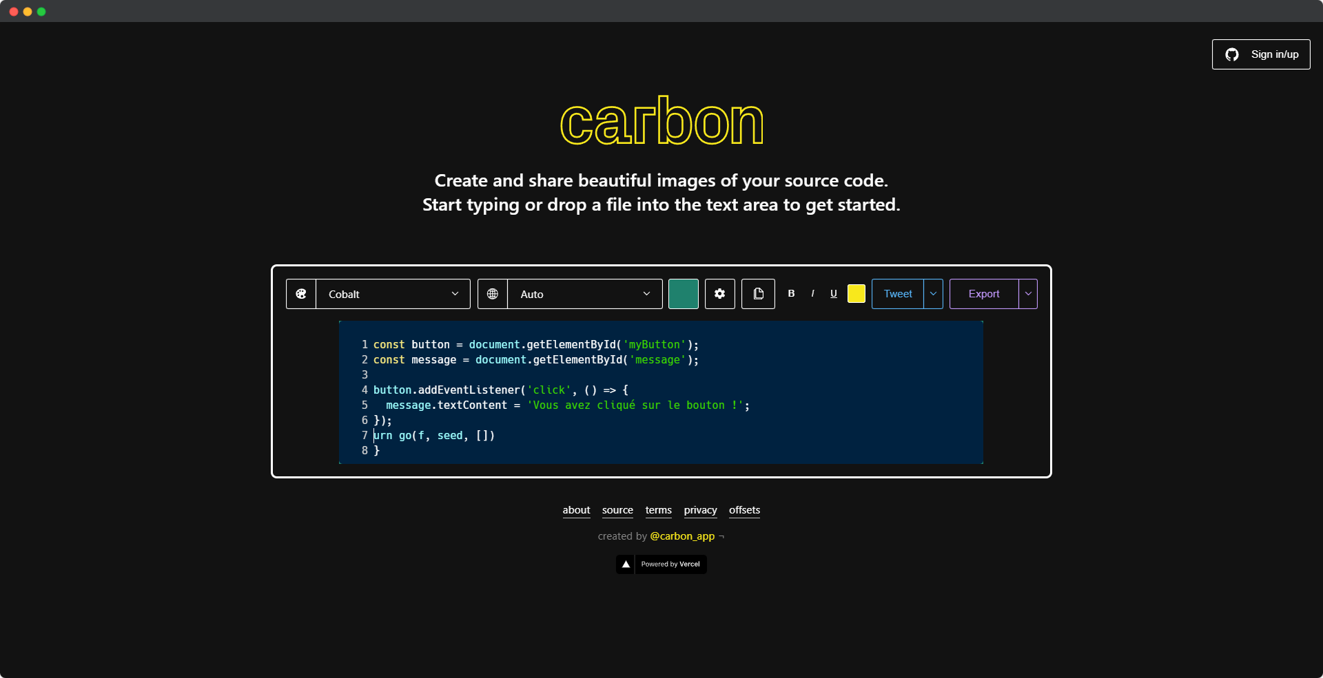 Blogduwebdesign outils capture code carbon